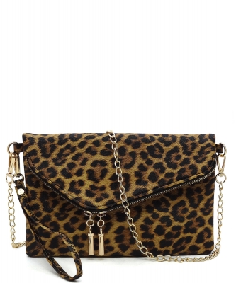 Leopard Envelope Clutch Crossbody Bag AD2585 LEOPARD